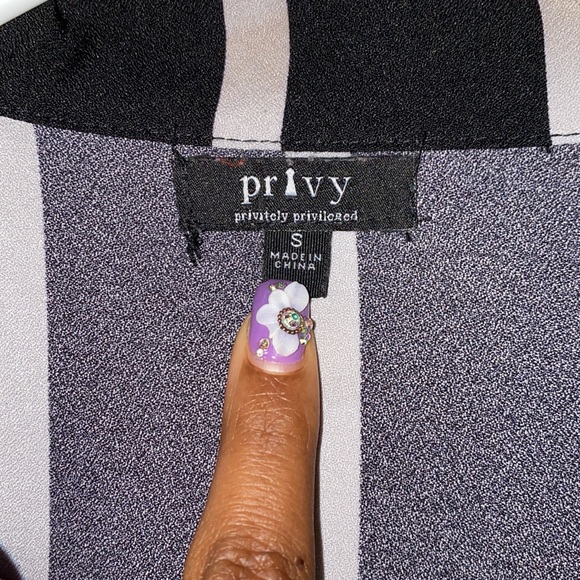 Privy black & white striped blazer. Size S. 2 pockets - Picture 3 of 3